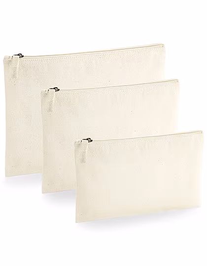 Westford Mill Organic Cotton Wash Bag with Zip, Natural S (20 x 11.5 cm), WM830