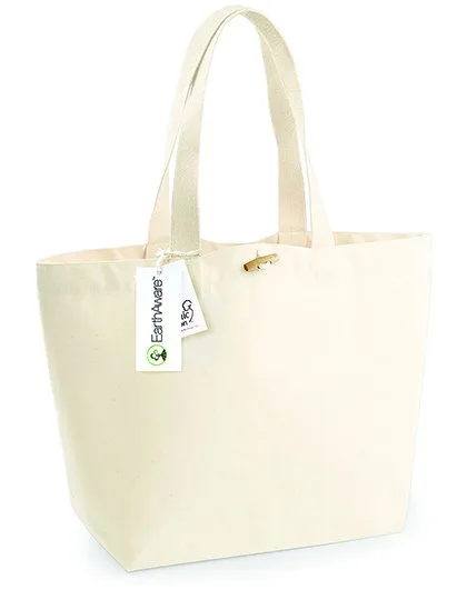 Westford Mill Strandtasche mit Holz-Knebelverschluss, Natural 34 x 34 x 17 cm, WM850