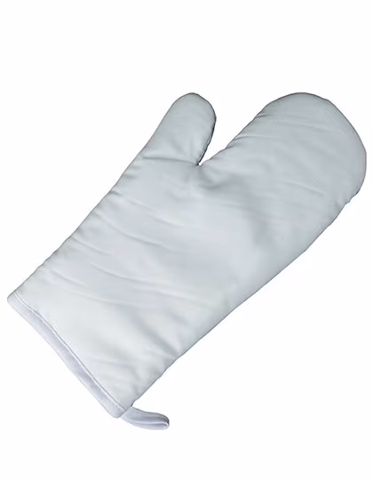 Link Kitchen Wear Gants de Four en 100% Polyester, White/Silver Grey 34 x 14 cm, X1005