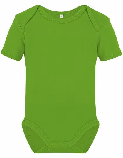 Link Kids Wear Organic Baby Bodysuit Short Sleeve with Snap Buttons, White 50-56, X11120