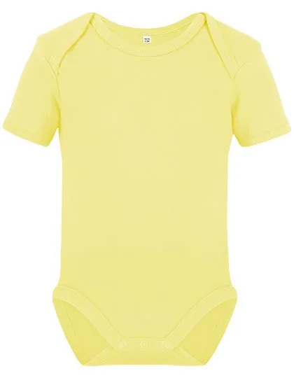 Link Kids Wear Bio-Babybody Kurzarm mit Druckknöpfen, Pastel Yellow 62-68, X11120
