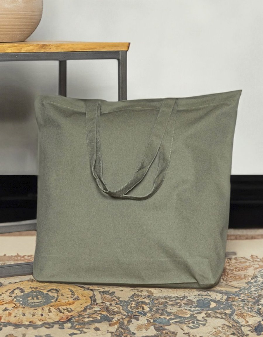 Halink Medium Tragetasche aus Bio-Baumwolle, Dark Grey 42 x 48 x 10 cm, X1348