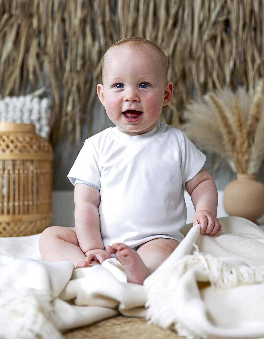 Link Kids Wear Kurzärmeliges Baby-T-Shirt aus Polyester, White 50-56, X803