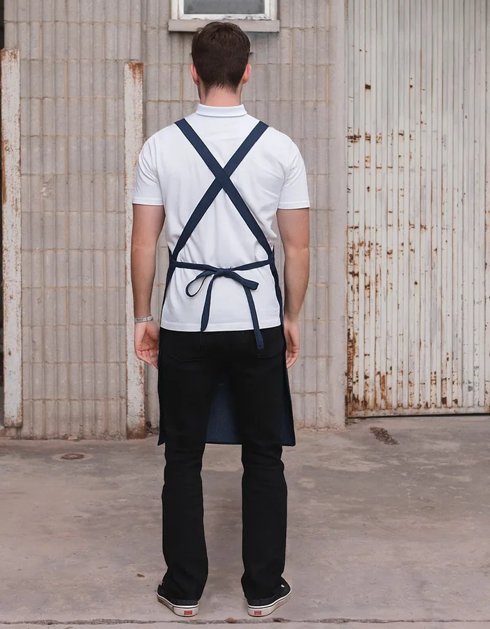 Hobby apron with cross bands and pocket
