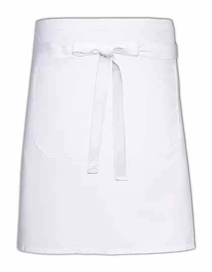Link Kitchen Wear Grembiule da Bistrot con Tasca Frontale, 240 g/m², White 90 x 50 cm, X964T
