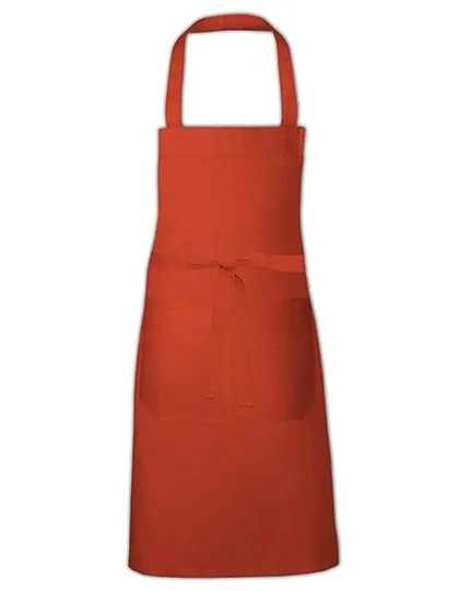 Link Kitchen Wear Bib Apron with Front Pocket, Terracotta (ca. Pantone 4840) 73 x 80 cm, X967