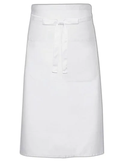 Link Kitchen Wear Chef Apron with Pocket and Twill Pattern, White 100 x 70 cm, X970T