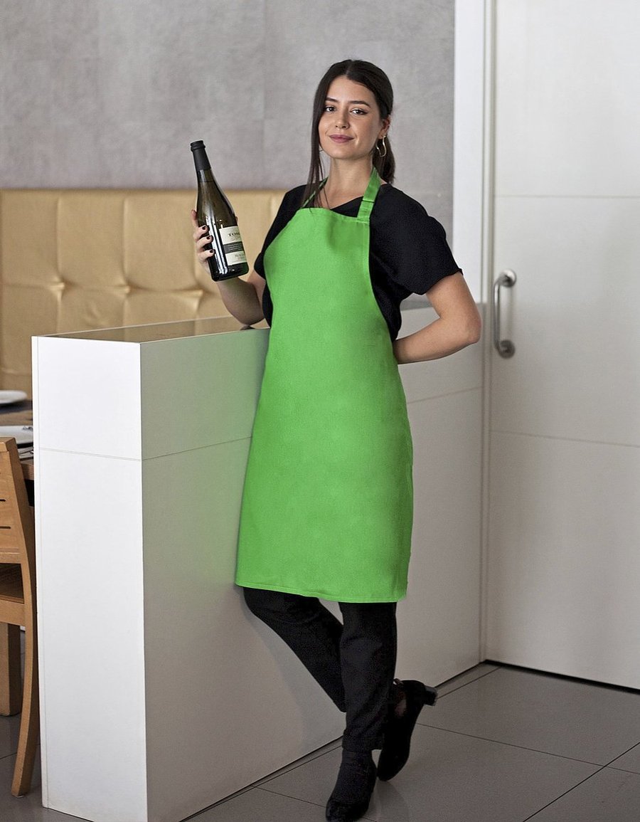 Link Kitchen Wear Latzschürze aus Twill mit Nackenschlaufe, Black 72 x 85 cm, X986