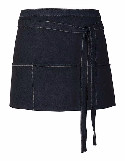Link Kitchen Wear Grembiule da Bistrot e Bar con Tre Tasche, Black 60 x 30 cm, X991
