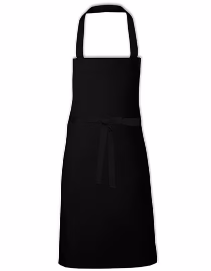 Link Kitchen Wear Bib Apron 2/1 Twill with Reinforcements, Black 73 x 80 cm, X993