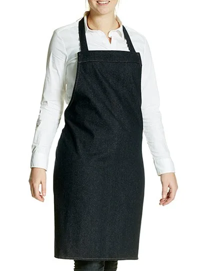 Link Kitchen Wear Bib Apron made of 80% Cotton, Denim, Black 90 x 90 cm, X998