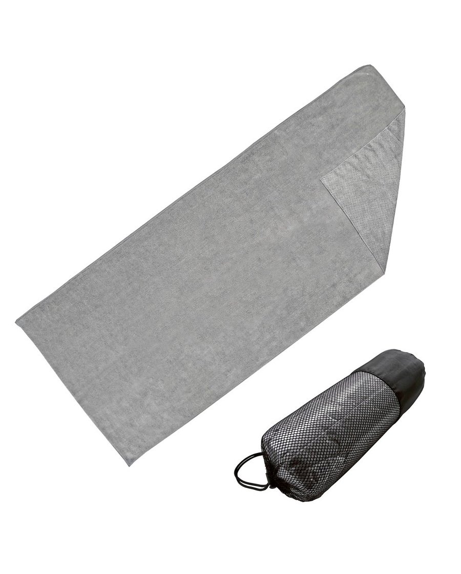 L-merch Microfaser Sporthandtuch mit Anti-Rutsch-Noppen, Grey 175 x 65 cm, XF300