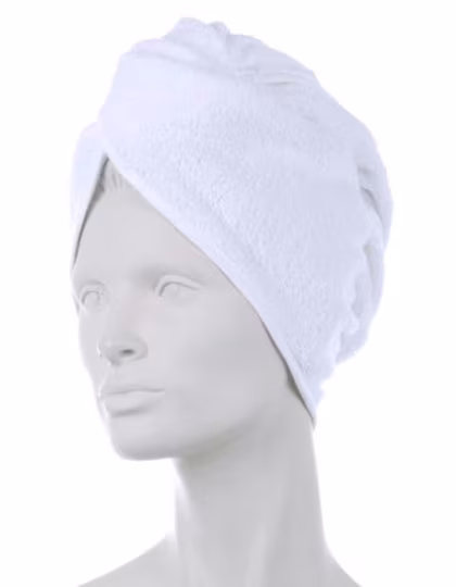 Vossen Terry Turban with Button Closure, 100% Cotton, White One Size, XF600