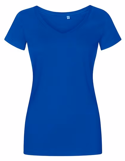 X.O by Promodoro T-Shirt Col V en Coton pour Femmes, Azur Blue S, XO1525
