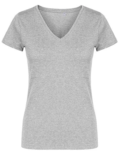 X.O by Promodoro V-Ausschnitt T-Shirt aus Baumwolle für Damen, Heather Grey XL, XO1525