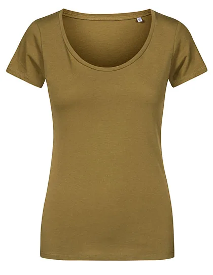 X.O by Promodoro Women´s Deep Scoop T-Shirt Olive S (XO1545), XO1545
