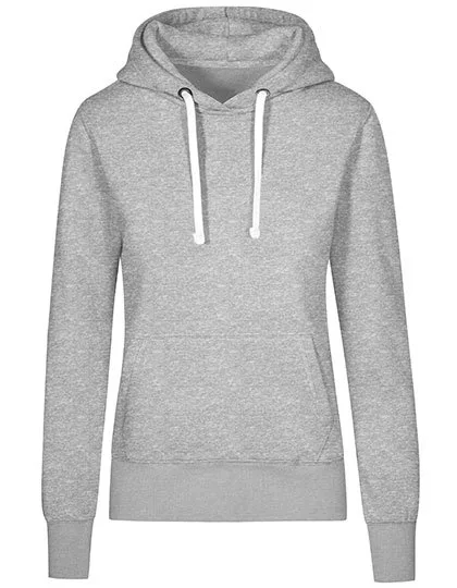 X.O by Promodoro Hoodie mit Doppelkapuze und Taschen für Damen, Heather Grey S, XO1781