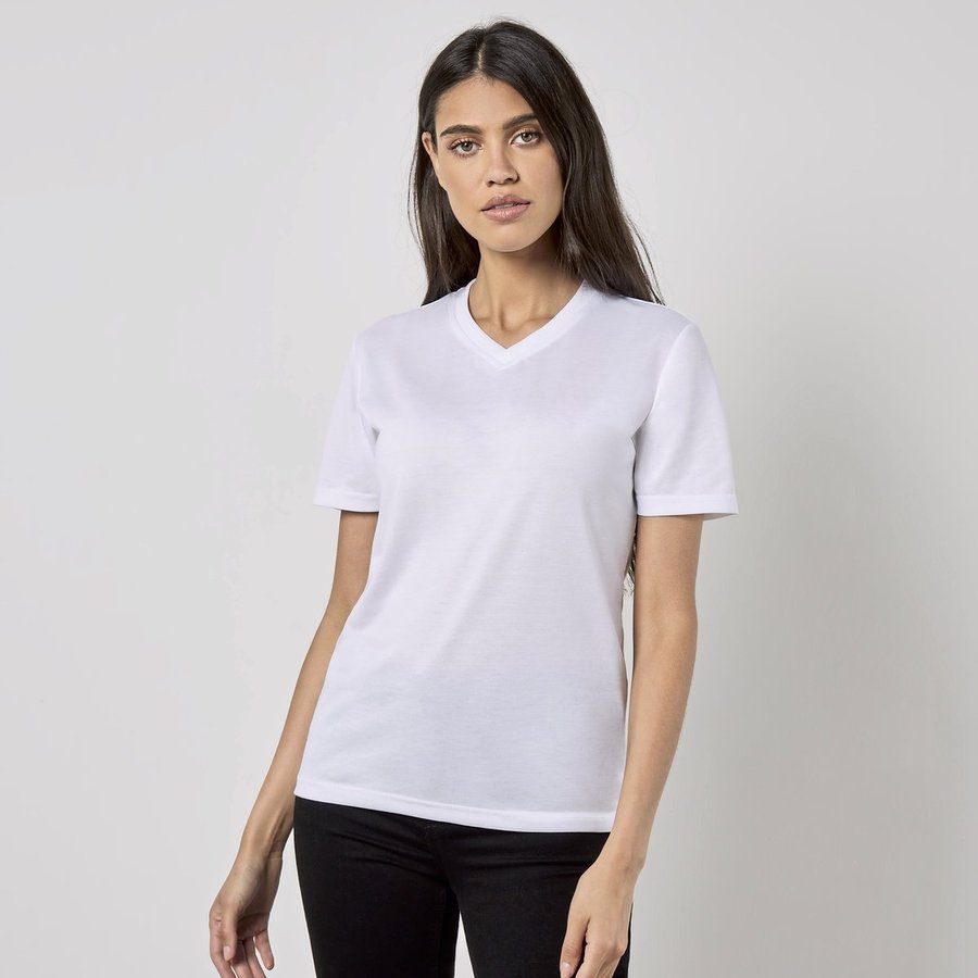 Xpres Feuchtigkeitsregulierendes V-Ausschnitt T-Shirt, White M (12-14), XP522