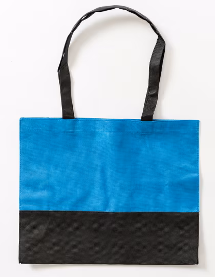 Printwear Sac de Courses en Polypropylène Bicolore DUO, Light Blue/Black ca. 38 x 29 x 10 cm, XT22