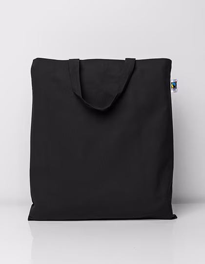 Printwear Fairtrade Cotton Bag with Short Handles, Black ca. 38 x 42 cm, XT500N