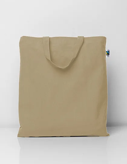 Printwear Fairtrade Baumwolltasche mit kurzen Henkeln, Natural ca. 38 x 42 cm, XT500N
