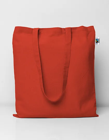 Printwear Fairtrade Baumwolltasche mit langen Henkeln, Red (ca. Pantone 200C) ca. 38 x 42 cm, XT600N