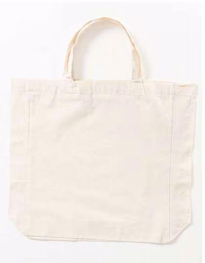 Printwear Cotton Bag with Bottom and Side Gusset, White ca. 38 x 42 x 10 cm, XT90