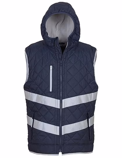 YOKO Gilet Hi-Vis avec Capuche et Poches, Navy XL, YK007