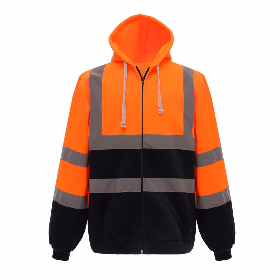 YOKO Felpa con cappuccio di sicurezza Hi-Vis con Zip, Navy S, YK07