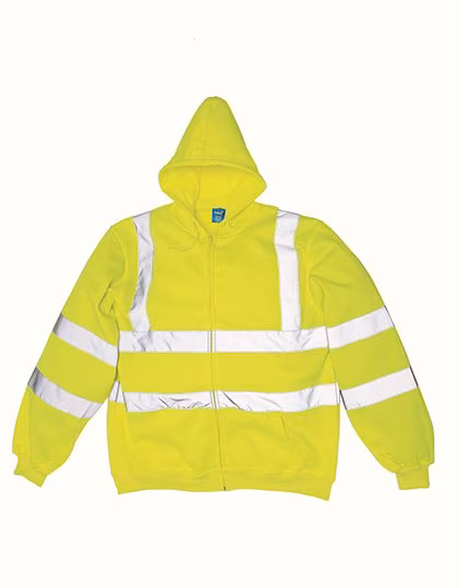 YOKO Felpa con cappuccio di sicurezza Hi-Vis con Zip, Hi-Vis Yellow L, YK07
