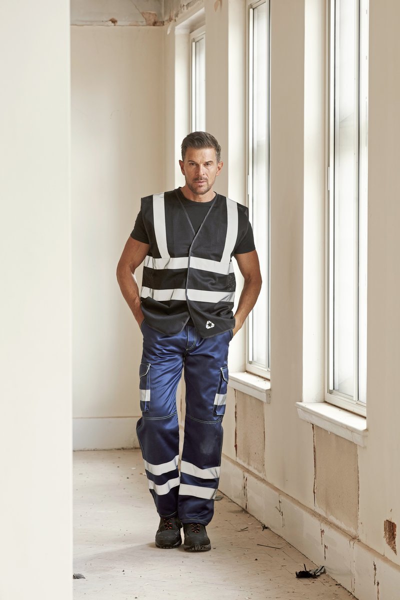 YOKO Hi-Vis Top Cool Recycled Open Mesh Waistcoat Royal Blue XL (YK120), YK120