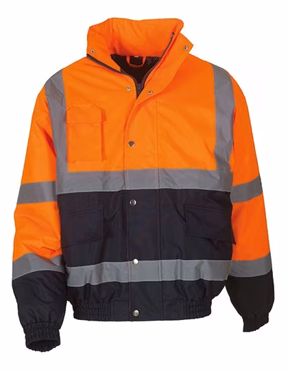YOKO Veste de Sécurité Imperméable avec Réflexion, Hi-Vis Orange/Navy S, YK218