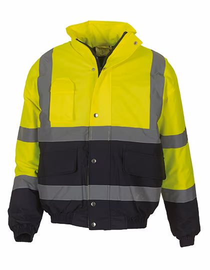 YOKO Giacca di sicurezza impermeabile con riflessione, Hi-Vis Yellow/Navy XXL, YK218