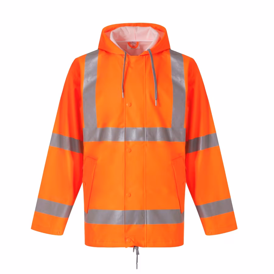 YOKO Neon Rain Jacket with Reflective Bands, Orange S, YK450