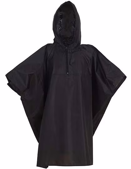 YOKO Poncho de Pluie avec Capuche et Pochette, Black Kids (105-150 cm), YK470