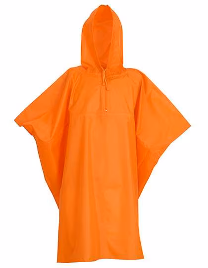 YOKO Regenponcho mit Kapuze und Beutel, Hi-Vis Orange Large, YK470