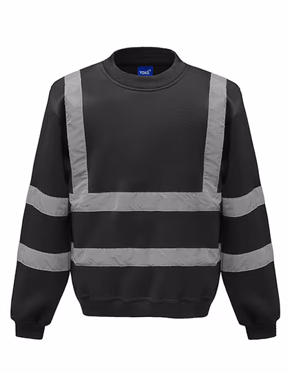 YOKO Hi-Vis Sicherheits-Sweatshirt mit Reflexstreifen, Hi-Vis Orange XXL, YK510