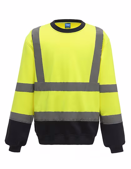 YOKO Hi-Vis Safety Sweatshirt with Reflective Stripes, Hi-Vis Yellow/Navy XL, YK510