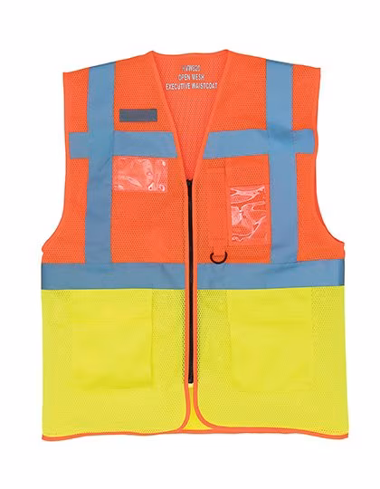 YOKO Recycled Safety Vest with Reflective Stripes, Hi-Vis Orange/Hi-Vis Yellow XL, YK820