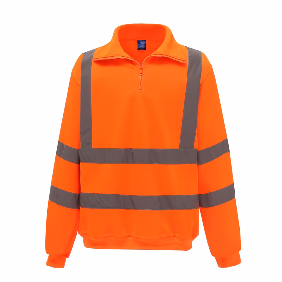 YOKO Hi-Vis Safety Shirt with Reflective Stripes, Hi-Vis Orange S, YKK06