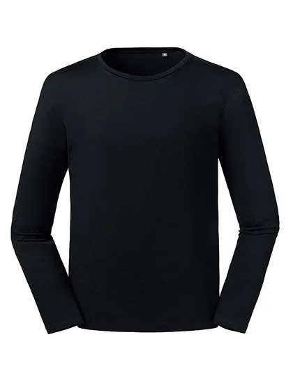 Russel Pure Organic Langarm-T-Shirt aus Bio-Baumwolle, slim, Black XL, Z100M
