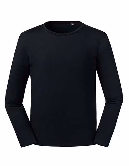 Russel Pure Organic Langarm-T-Shirt aus Bio-Baumwolle, slim, Black XS, Z100M