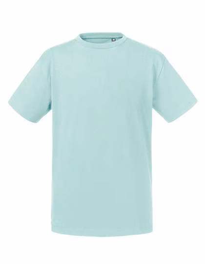 Russel Pure Organic T-Shirt in Cotone Biologico con collo stretto, Aqua 104 (S), Z108K