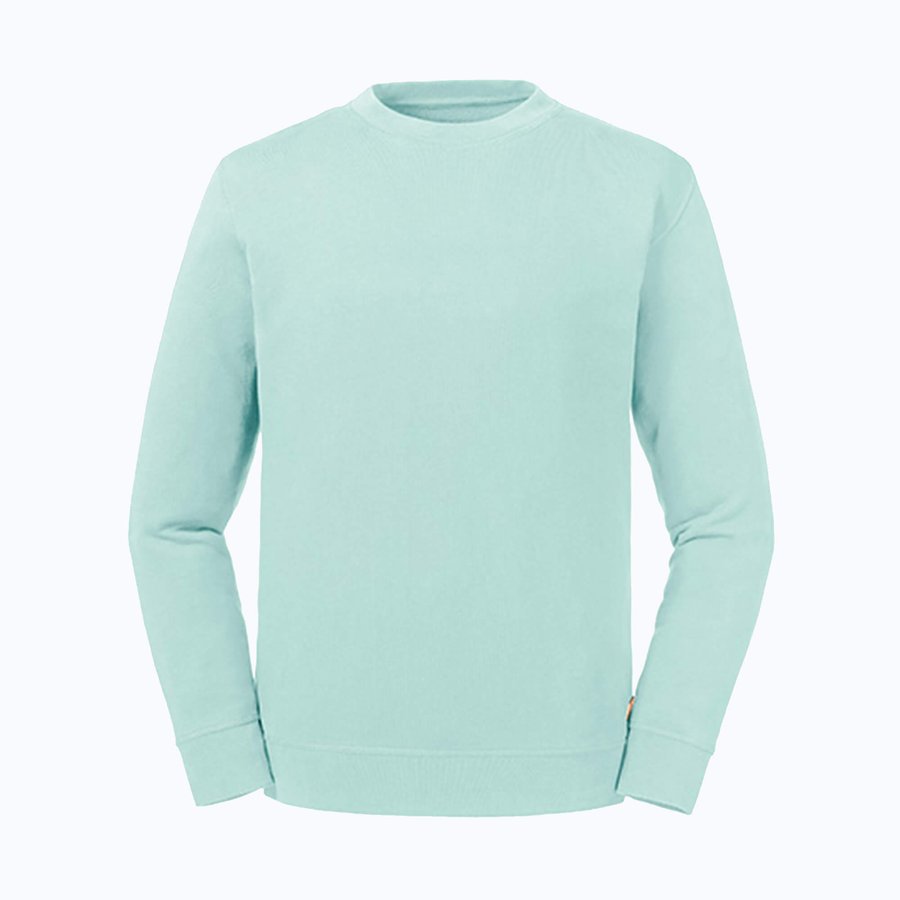 Russel Pure Organic Bio-Baumwolle Sweatshirt mit Ripp-Bündchen, Aqua XS, Z208M