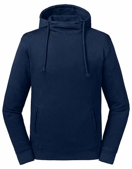 Russel Pure Organic Pullover con cappuccio in Cotone Biologico collo alto, French Navy L, Z209M
