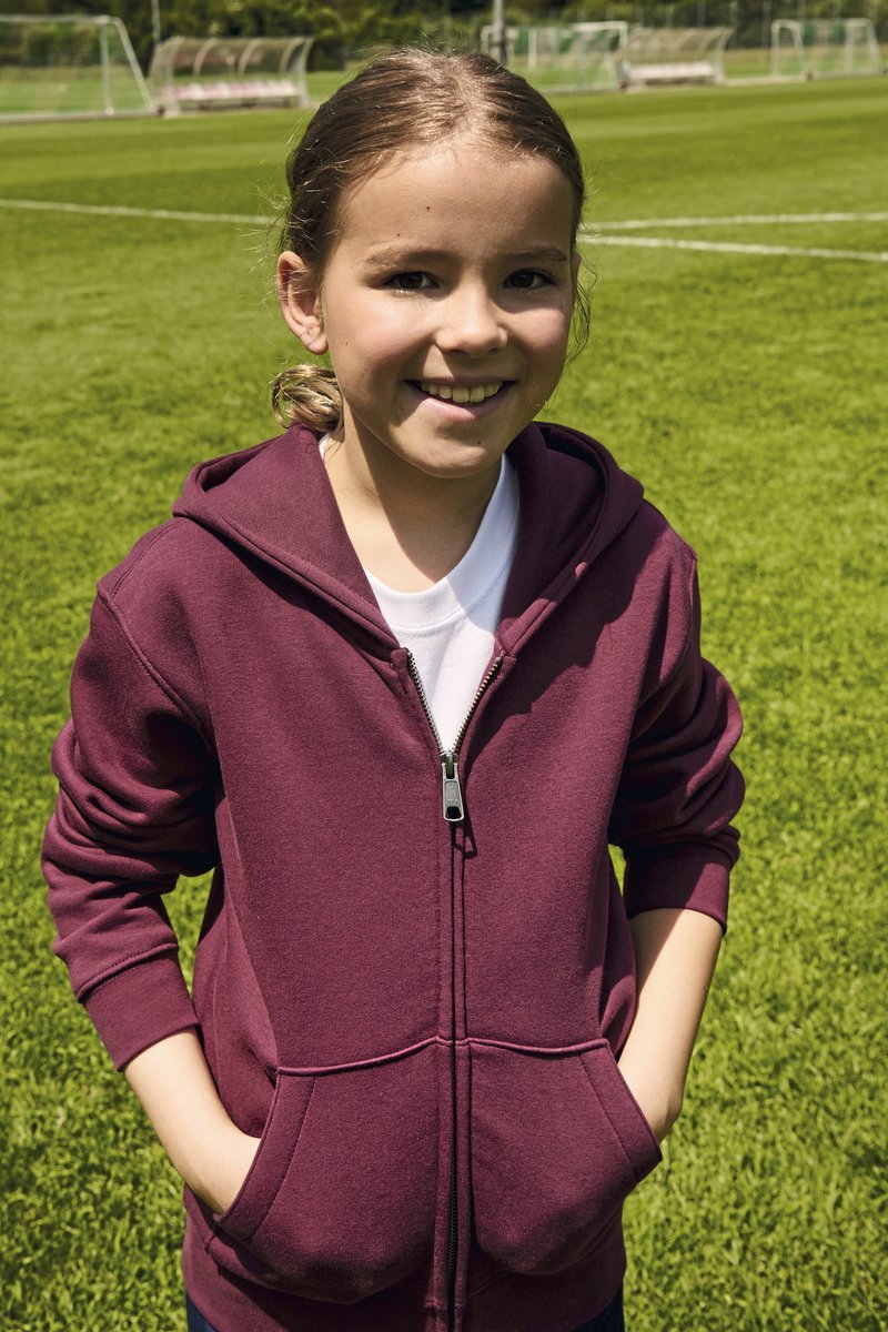 Zipped Hooded Felpa in cotone