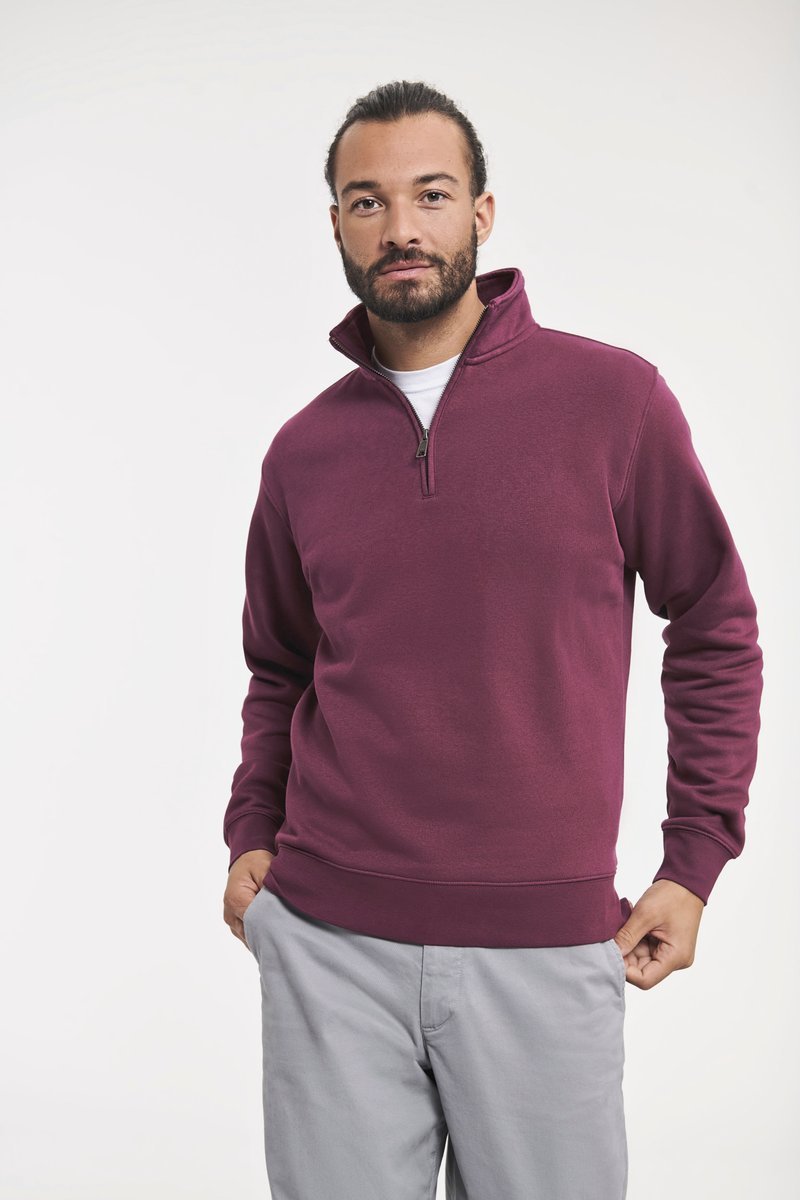 Russel Half-Zip Sweatshirt aus Baumwolle für Herren, Convoy Grey (Solid) XL, Z270M