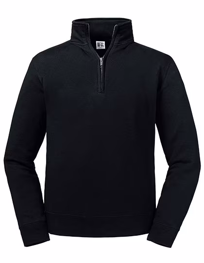 Russell Half-Zip Sweatshirt made of Cotton for Men, White 4XL, Z270M