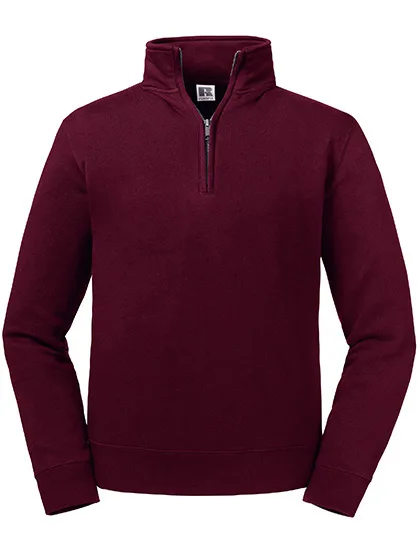 Russel Half-Zip Sweatshirt aus Baumwolle für Herren, Burgundy XL, Z270M