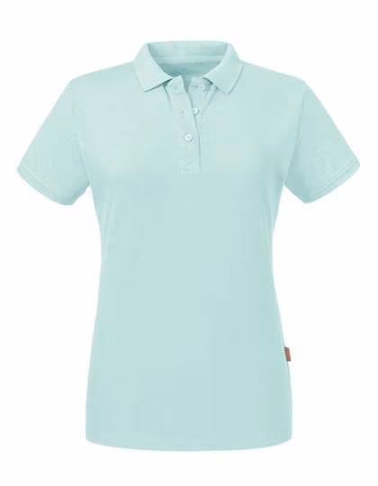 Russell Pure Organic Polo Shirt made of Organic Cotton for Women, Aqua XS, Z508F
